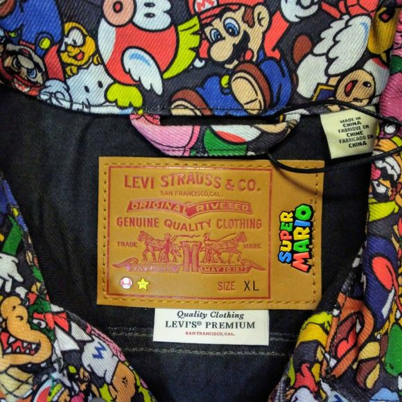 Levi x Super Mario Trucker Jacket Size XL Nintendo - Picture 3 of 11